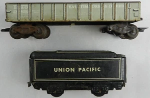 Marx, Union Pacific Four Pack Coal Car, Caboose Car, & Metal Freight Car Train - Picture 1 of 4