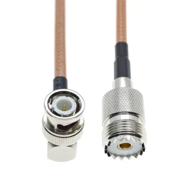 RG400 Cable UHF SO239 Female to BNC Male Right Angle RF Coax Connector Cable lot - Image 1 of 4