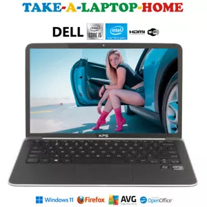 Dell i5 XPS Laptop Windows11 Rapid SSD Light Weight & Thin WiFi 5GHz 13.3" HD - Picture 1 of 11