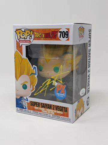 Chris Sabat Dragon Ball Z Super Saiyan 2 Vegeta #709 Exclu Signed Funko Pop JSA Cover