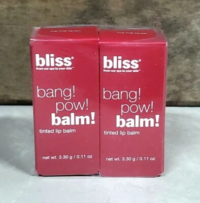 2X Bliss - Bang Pow Tinted Lip Balm - Hip Hip Syrah - Full Size NIB Foto 1 de 2