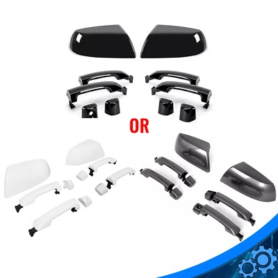 Gray/Black/White Mirror Cover & Door Handle Set For Toyota Tundra Sequoia 11-22 Foto 1 de 4
