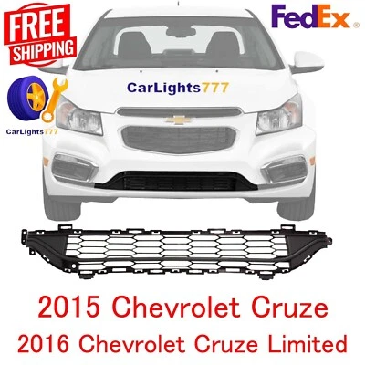 Fits 2015 Chevrolet Cruze 2016 Cruze Limited Bumper Grille Front Black Plastic Foto 1 de 4