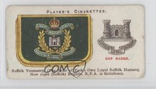 1924 Player's Drum Banners & Cap Badges Tobacco Suffolk Yeomanry #42 0e3