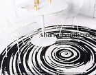 Ręcznie robiony ręcznie pleciony dywan bohemian okrągły biały czarny) podłoga 180 cm