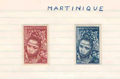 FRENCH MARTINIQUE  Very Fine Mint Stamps Hinged on List - Image 1 of 3