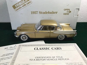 1957 Studebaker 2-Door Sedan Danbury Mint 1:24 Tiara Gold/Arctic White - Picture 1 of 10