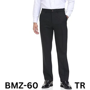 Soojun Men's Classic Fit Flex Waist Flat Front Dress Pant, Black, 30W x 32L - Picture 1 of 6