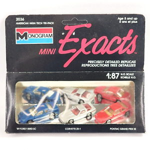 1989 Monogramme Mini Exacts American High Tech Tri-Pack #2036 H.O. Échelle 1:87 - Neuf