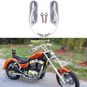 Chrome Motorcycle Mini Oval Mirrors For Suzuki Intruder VS 1500 1400 800 750 700 - Picture 1 of 12