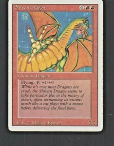 Shivan Dragon  1994 Magic The Gathering Revised Edition #177  - Picture 1 of 2
