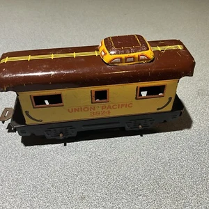 Marx O Train Vintage metal Union Pacific Brown and Yellow 3824 Caboose. - Picture 1 of 7