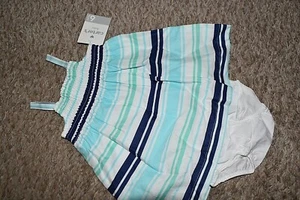 1S 2012 NWT 6M 3-6M CARTER'S Woven Striped Tank Top Dress & Bloomers Outfit Set - Picture 1 of 6