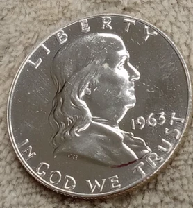 1963 P FRANKLIN HALF DOLLAR PROOF TP-3391 - Picture 1 of 2