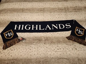 Highlands Ruffneck Scarf Scarf Unisex Navy Gold White NWT - Picture 1 of 8