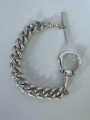CHICO'S WOMEN'S SILVER TONE CHUNKY LINKS CHAIN BRACELET NICKEL FREE METAL 8.25" - Image 1 of 4