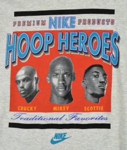 NIKE Premium Product T-Shirt VTG 80s Barkley Jordan Pippin Hoop Heroes Sz M USA - Picture 1 of 8