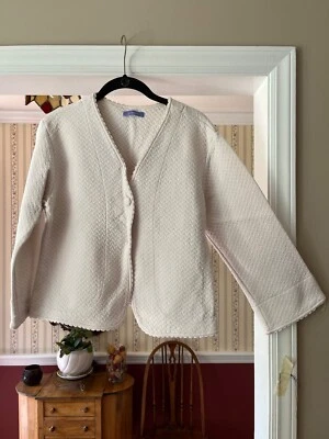 Jaqueta de cama branca inverno p. jamas acolchoada bolsos de algodão pima tamanho pequeno *Leia - Imagem 1 de 4