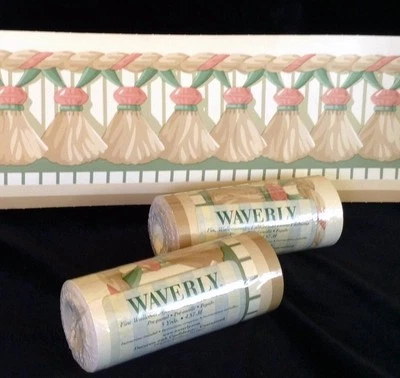 Waverly Wallpaper Border 3 Rolls  Braided Tassels 3 1/2" tall X 15'  - Image 1 of 4