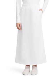Cherokee Scrubs Women's 3-Pocket Elastic Waist Skirt CK564A WHT White Free Ship - Picture 1 of 5