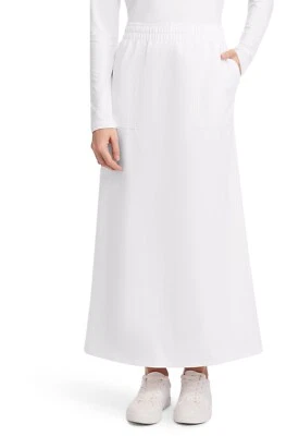 Cherokee Scrubs Women's 3-Pocket Elastic Waist Skirt CK564A WHT White Free Ship - Image 1 of 4