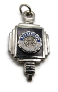 Quakertown High School Pennsylvania PA Small Necklace Charm Silver Tone Vintage - Picture 1 of 4
