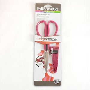 FARBERWARE ALL PURPOSE SHEARS NEW PINK HANDLE STAINLESS STEEL BLADES R3-7