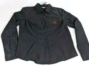 Harley Davidson LS durchsichtig gewebt schwarz bestickt Shirt Top Neu mit Etikett 96130-09VW/000L - Bild 1 von 9