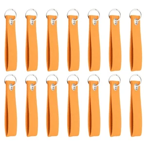 Llavero en blanco, 14 piezas hágalo usted mismo fieltro en blanco metal fieltro llavero, naranja - Imagen 1 de 6