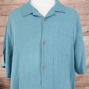 CAMISA TOMMY BAHAMA VERDE 100% SEDA SÓLIDA HAWAIANA ABOTONADA PARA HOMBRE TALLA 3XL XXXL - Imagen 1 de 8