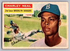 1956 TOPPS #299 CHARLIE NEAL BROOKLYN DODGERS - Foto 1 di 3