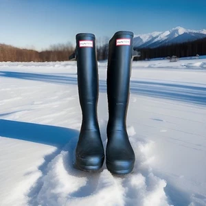 Botas de lluvia altas Hunter WFT1000RMA para mujer talla 7 - etiqueta negra roja - Imagen 1 de 8