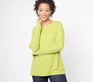 Top Belle by Kim Grava Sedoso Waffle Cuello Ballet Costuras, Aguacate X-Pequeño A617217 - Imagen 1 de 3