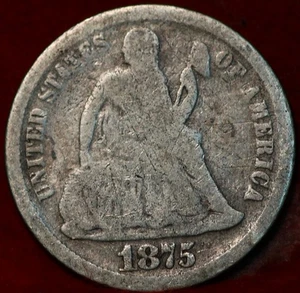 1875 Philadelphia Mint Silver Seated Liberty Dime - Picture 1 of 2