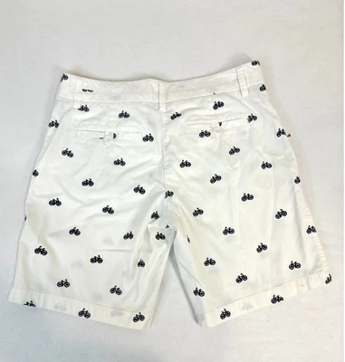 Twee British Khaki Bicycle Print Whimsical Chino Short 97% Cotton Women Preppy 4 - Image 1 of 4