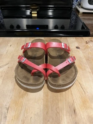 Birkenstock Mayari Icy Metallic Poppy Birko-Flor Regular Sz 5 - Image 1 of 4