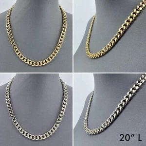 Schlichte kubanische Gliederkette mit Gold- oder Silberoberfläche - Bild 1 von 5