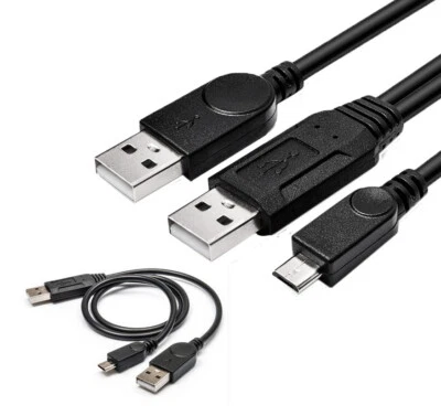 Micro USB Adapter Cable With Dual Type-A Male For Extra Power Supply Suiable ... - Bild 1 von 3