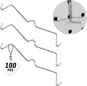 Pegboard Hooks Metal Peg Locks, Retainers Display Hook Organizer Peg Board Cl... - Picture 1 of 1
