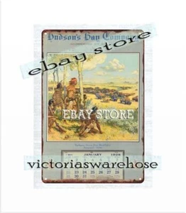 Kalender 1928 HUDSON'S BAY COMPANY American Native Metall Blechschild Bar Club Home - Bild 1 von 4