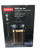 BODUM 8 CUP FRENCH PRESS 4pc JAVA SET w MILK FROTHER,TIMER-