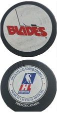 KANSAS CITY BLADES OFFICIAL IHL HOCKEY PUCK  VEGUM +TRENCH MFG. MADE IN 🇸🇰