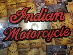 LARGE EMBROIDERED INDIAN MOTORCYCLE CONTOUR BACK PATCH SET (Please Read Ad) - Picture 1 of 4