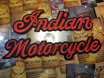 LARGE EMBROIDERED INDIAN MOTORCYCLE CONTOUR BACK PATCH SET (Please Read Ad) - Image 1 of 4