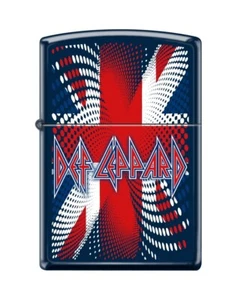 Def Leppard British Flag Union Jack Logo - Navy Matte Zippo Lighter - Picture 1 of 2