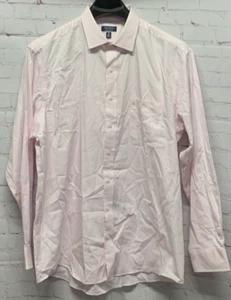 Club Room 18 36-37 Men's Regular-Fit Performance Dress Shirt Parfait Pink NEW - Picture 1 of 6