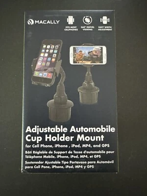 Macally Adjustable Automobile Cup Holder Mount for Smartphones - Black - Image 1 of 2