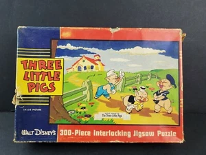 Vintage 1940s Disney Jaymar 300 Pcs Puzzle Three Little Pigs Complete RARE 🧩 - Picture 1 of 10