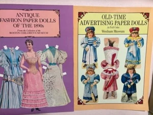 Konvolut 2 Papierpuppen: ANTIKE MODE DER 1890ER JAHRE / ALTE WERBUNG Tom Tierney - Bild 1 von 4