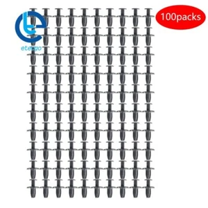 100pcs Auto Car Door Fender 6mm Hole Push Plastic Rivets Retainer Clips Black - Picture 1 of 14